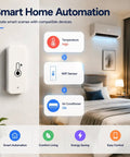 Indoor Smart Temperature Humidity Monitor With App Alerts And 2.4 GHz WiFi No Hub Needed Free Data Export History Graphs Alexa Compatible For Home Pets Greenhouse white wall sensor in bedroom