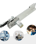 DC 24V Beefy Reciprocating Cycle Linear Motor With Telescopic Actuator, shown in home shop automation setup