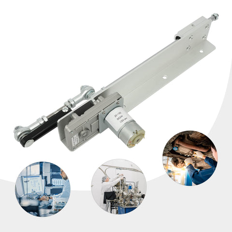 DC 24V Beefy Reciprocating Cycle Linear Motor With Telescopic Actuator, shown in home shop automation setup