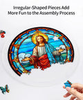 DIY 135 Piece Acrylic Suncatcher Jigsaw Puzzle Kit for Windows and Garden Decor, 7.3 Inch Stained Glass Style