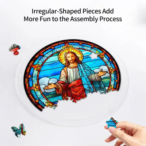 DIY 135 Piece Acrylic Suncatcher Jigsaw Puzzle Kit for Windows and Garden Decor, 7.3 Inch Stained Glass Style