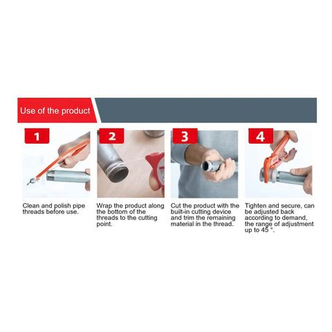 Steps for using High-Temperature Hose Repair Tape Leak-Proof Rope Water Pipe Sealing Cord With Elastic Stretch And Flexible Adhesion