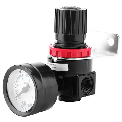 Air Control Regulator Valve With Gauge For Compressed Air Systems, Rock Solid Pressure Regulation, Aluminum Alloy Pneumatic Component