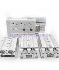Heavy Duty Double Acting Pneumatic Actuator For Air Slide Tables With Smooth 8mm Bore Design And Multiple Stroke Lengths For Deadnuts Precise Automation Fixes, showing multiple aluminum pneumatic cylinders.