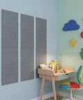 Top Shelf Acoustic Panels 6 Pack Soundproof Wall Tiles Textured Felt Design For Home Crib Podcast Studio Setup mounted above desk