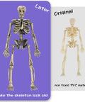 Comparison of aged and original Six Pack Five Point Nine Inch Poseable Mini Skeleton Figurines Distressed Plastic Skeletons For Crafts