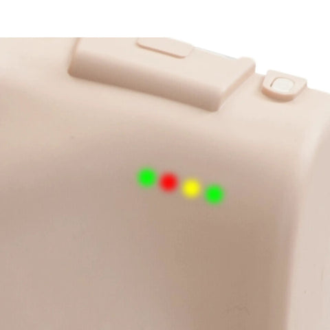 Spot on feedback indicators on Rock Solid CPR Training Manikin Set with adult, child, and infant dummies for practice.