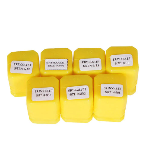 7Pcs ER11 Spring Collet Set 1/16 To 1/4 Inch For CNC Milling Lathe And Engraving Machine Carbon Steel Build With Tight Tolerances