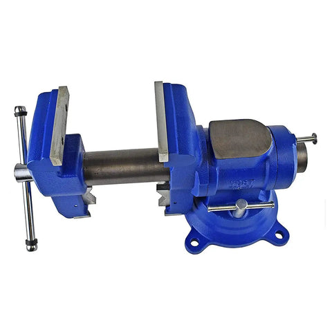 Heavy Duty 5 Inch 2 In 1 Bench And Pipe Vise With Rotating Dual Jaw System, Secure Grip And Swivel Base, Built From Ductile Iron And Hardened Steel For Beefy Durability And Versatility
