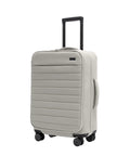 Cloud Gray Softside Bigger Carry On Luggage 23 Inch Expandable With Spinner Wheels Built Tough Nylon TSA Accepted Padlock