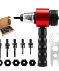 Rivet Nut Gun Adapter Kit For Drill With Carrying Case DIY Friendly Pro Grade Fits M3 M4 M5 M6 M8 Rivnuts High Carbon Steel