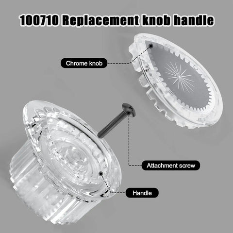 2Pcs Replacement Knob Handle Kit For 100710 Shower Handle And Bathroom Faucet Tub Accessories With Chrome Insert.
