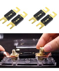 Premium Quality Heavy Duty 200 Amp ANL Fuse Gold Plated 32 Volt Circuit Protection For Car Audio Radio Stereo System Top Shelf 4 Pack connected in use