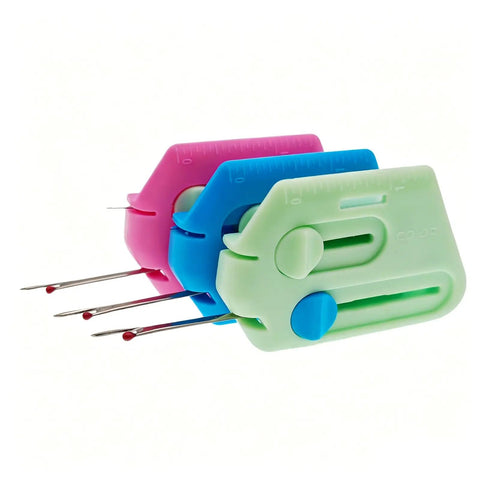 Easy Peasy Needle Threader For All Sewers Third Generation Safety Tech Compact Tool That Speeds Up Home Sewing And Prevents Needle Injuries While Threading, colorful plastic handheld needle threaders