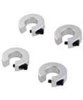 Four silver fixing rings for Beefed Up Linear Rail Kit 1500mm SBR16 Fully Supported With 4 SBR16UU Blocks And 4 Fixing Rings.