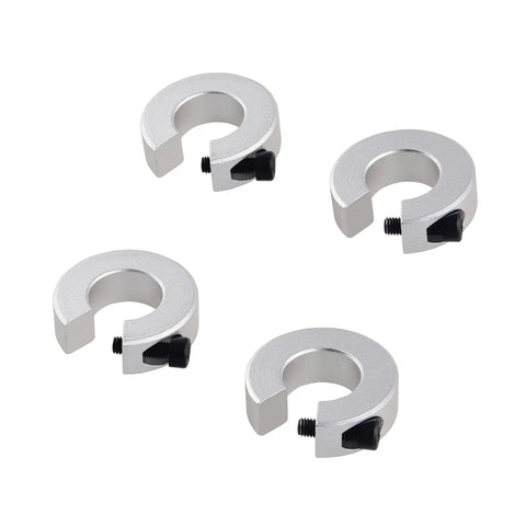 Four silver fixing rings for Beefed Up Linear Rail Kit 1500mm SBR16 Fully Supported With 4 SBR16UU Blocks And 4 Fixing Rings.