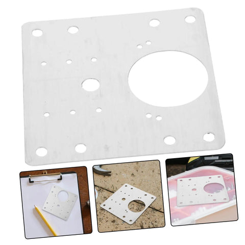 Four Pack Stainless Steel Hinge Repair Plate Kit With Mounting Screws For Door And Cabinet Hinges Brackets Quick Fix For Furniture And Kitchen Cupboards in various angles and uses.
