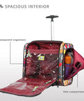 Underseat Carry On Rolling Bag For Women, 15 Inch Lightweight Weekender Luggage with spacious interior and transparent organizers