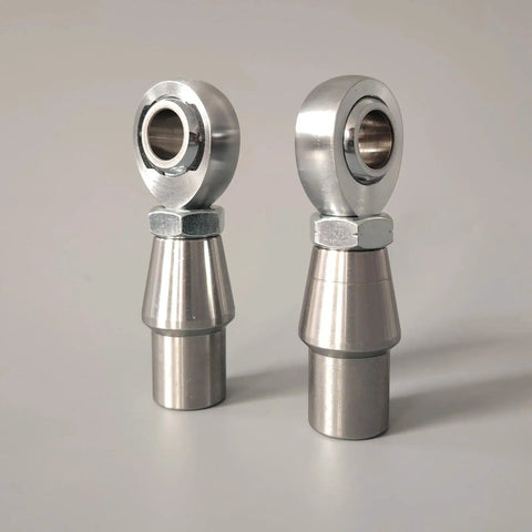 Heavy Duty Heim Joint Kit Featuring 5/8-18 Chromoly Rod End Bearings With Zinc Plated Jam Nuts For Suspension Linkage And Panhard Rods Shop Grade Hardware Built Different For Rugged Mud Crawls And Trail Ready Setup Set Of Two components close-up with metallic finish.
