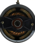 Front view of Drop-In Liftgate Hydraulic Pump Motor 12V CCW For Tailgate Power Unit With Slotted Shaft Replaces 229272 in black
