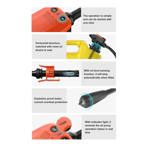 Portable Battery Operated Fuel Transfer Pump With Explosion Proof Motor And Anti Leak Design For Efficient Gasoline Oil Extraction Flow Control Including Three Size Adapters For Cars Motorcycles And Boats Use Today