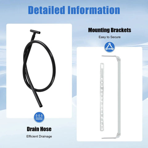Heavy Duty 12V Under Dash Car Air Conditioner Evaporator with drain hose and mounting brackets for secure installation.