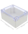Sturdy White Plastic Junction Box With Clear Dustproof Cover For Electrical Project Setups Rugged Sealing Waterproof Enclosure Housing Sensitive Components Visually Check Wiring Anytime Without Opening Lid, dimensions 11.5cm x 9cm x 5.5cm.