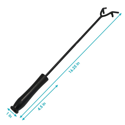 16 Inch Fire Pit Poker With Heat Resistant Resin Handle, Built Tough Campfire Tool for control and safety, two prong design