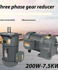 Pro Level Three Phase Gear Reducer Motor 380V Horizontal Variable Frequency Controller 200W To 7.5KW showing dual motor design.
