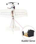 Micro Digital Servo 4.3g For Radiolink A560 RC Plane Rudder And Elevator Replacement next to white RC plane