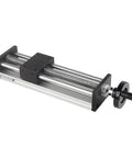 Beefy 200mm Linear Guide Rails for 2 Axis Manual Sliding Table for 3D Printers and CNC Machines with Ball Bearing Linear Motion System and Hand Crank Locking, aluminum rail
