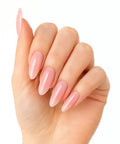 Close-up of manicured hand with glossy nails using Easy Gel Nail Builder For Quick Extensions And Strengthening, Salon Quality, Vegan and Cruelty-Free
