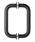 Sleek Matte Black Shower Door Handle With Six Inch Center To Center And Heavy Duty 304 Stainless Steel Round Tube Design for bathrooms.