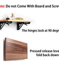 Sturdy Folding Shelf Brackets Set, Heavy Duty Steel Triangle Hinge Brackets For Wall Mounted Shelves with locking hinge view