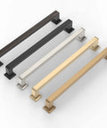 Ten Pack 7.5 Inch Brushed Brass Cabinet Pulls Gold Tone Handles For Multiple Cabinets With Two Screw Sizes, Individually Wrapped