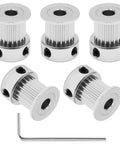 GT2 20 Tooth Aluminum Timing Pulleys Set 5 Pieces 5mm Bore Fits 10mm Belt Width with Allen Key