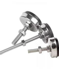Top Shelf 304 Stainless Steel Furniture Feet With Non Slip Rubber Pads Adjustable M6 To M20 Levelers 180mm shown in various angles.