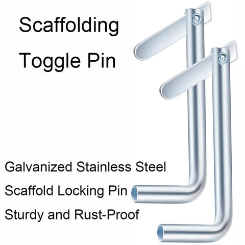 10 Pack Scaffolding Toggle Pins Built Tough, Galvanized Stainless Steel Locking Pins With Gravity Flip Latch, 3.74 Inch Length For Joint Coupling Tubes, Silver, scaffolding pin