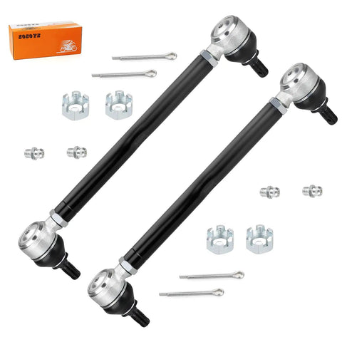 Two Piece Golf Cart Steering Tie Rod End And Shaft Kit For TXT Medalist Marathon 1994 2001 Fits Gas And Electric Carts, shown with shafts and ends