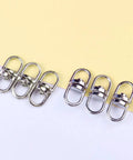 360 Degree Swivel Key Ring Connectors Set With Double Opening Clasps Zinc Alloy Spinner Clips For Lanyards Backpacks Jewelry Diy Keychain Making Accessories No Tangle Design, 0.78 x 0.31 in zinc alloy