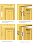Diagram showing installation of Heavy Duty 6 Inch Ball Bearing Door Hinges For Wood Doors With Mounting Hardware, 6 X 4 Inch