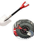 Red and silver shovel from Metal Sand Ladder Recovery Board And Shovel Set For 1 To 10 Scale RC Crawlers TRX4 SCX10 D90 CC01 Recat MST