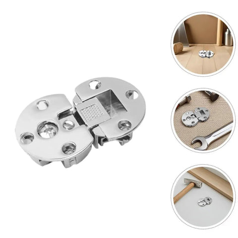 Concealed Cabinet Door Hinges 4-Pack, Zinc Alloy Flush-Mounted Drop-Down Hinges With 90 Degree Flip, shown with assembly tools.