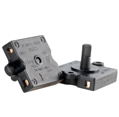 Durable Black Rotary Switch with Four Position and Three Speed Control for heaters and blower fans, industrial grade push button control