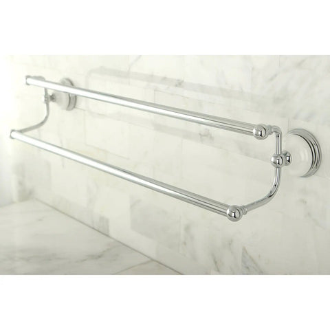 Victorian Dual Towel Bar 24 Inch Polished Chrome High Quality Brass Construction Wall Mount Bathroom Accessory