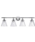 Dope Vintage Modern Chrome Vanity Light Fixture With Four Lights And Glass Shades Fully Dimmable Bulbs Not Included Wide 33.69 Inch