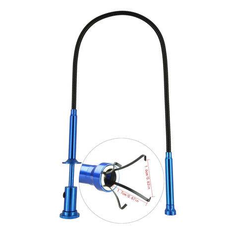 Flexible Claw Pickup Tool With Magnet And LED Light, 28 Inch Telescoping Reacher With Four Claws For Small Parts Jewelry Mechanics And Home DIY, Extendable Grabber Tool In Blue