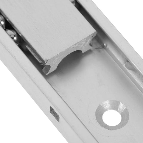 Close-up of smooth drawer slide rails for cabinets and dressers, stainless steel and light duty aluminum 60mm, detachable glides.