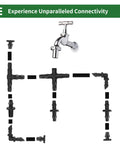Drip Irrigation Barbed Tee Connectors For Seven Thirty Second Inch Tubing Easy Install No Sweat Durable Plastic No Leak Fit