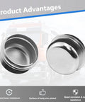Two 1.98-inch zinc-plated trailer hub dust caps for wheel bearing protection.